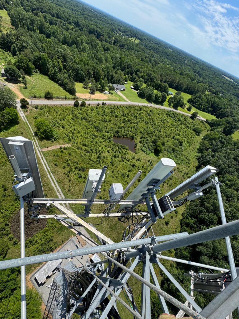 Old Nokia antenna equipment on the Verizon tower before the Ericsson swap