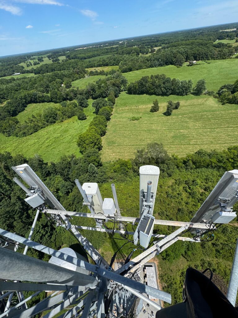 Old Nokia antenna equipment cluster on the Verizon tower before the Ericsson swap