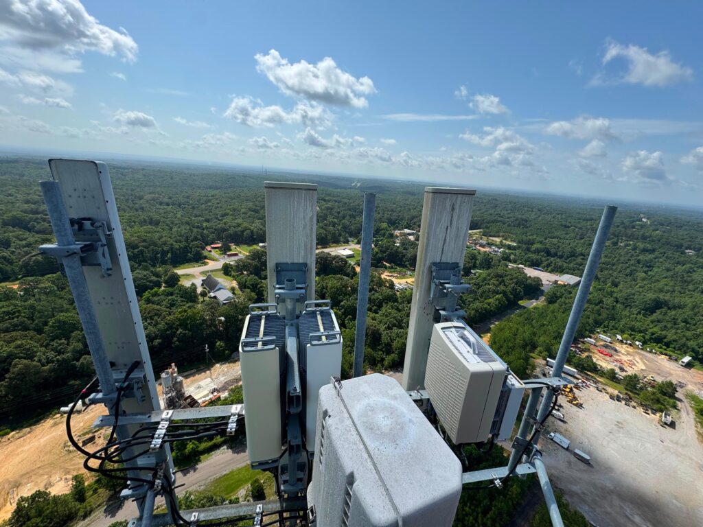 Aerial view from the Verizon tower site before the swap